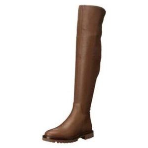 $770 VINCE Cabria stretch-leather over-the-knee boots BROWN LEATHER 8 (MF8)